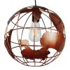 GLOBOSTAR® EARTH 01662 Vintage Κρεμαστό Φωτιστικό Οροφής με Ντουί 1 x E27 AC 220-240V IP20 - Χάλκινο - Μ30 x Π30 x Y30cm