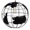 GLOBOSTAR® EARTH 01663 Vintage Κρεμαστό Φωτιστικό Οροφής με Ντουί 1 x E27 AC 220-240V IP20 - Μαύρο - Μ40 x Π40 x Υ38cm