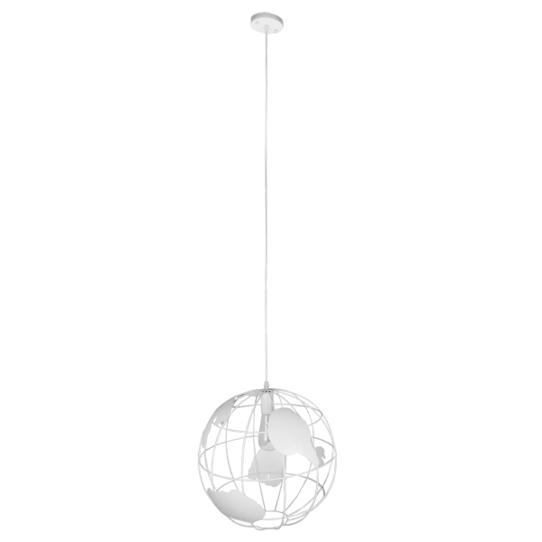 GLOBOSTAR® EARTH 01664 Vintage Κρεμαστό Φωτιστικό Οροφής με Ντουί 1 x E27 AC 220-240V IP20 - Λευκό - Μ40 x Π40 x Y40cm