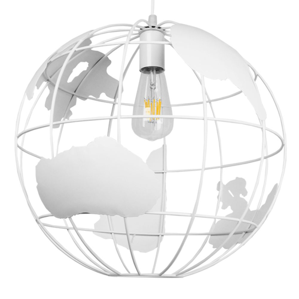GLOBOSTAR® EARTH 01664 Vintage Κρεμαστό Φωτιστικό Οροφής με Ντουί 1 x E27 AC 220-240V IP20 - Λευκό - Μ40 x Π40 x Y40cm