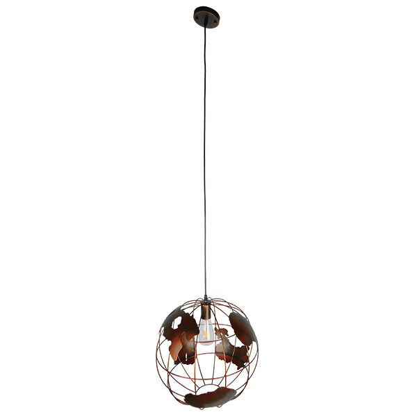 GLOBOSTAR® EARTH 01665 Vintage Κρεμαστό Φωτιστικό Οροφής με Ντουί 1 x E27 AC 220-240V IP20 - Χάλκινο - Μ40 x Π40 x Y40cm