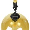 GLOBOSTAR® LENHAM 01668 Μοντέρνο Κρεμαστό Φωτιστικό Οροφής με Ντουί 1 x E27 AC 220-240V IP20 - Μπεζ & Μελί - Μ25 x Π25 x Y25cm
