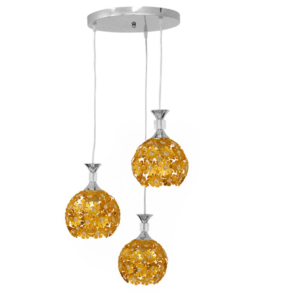GLOBOSTAR® BOUQUET 01670 Μοντέρνο Κρεμαστό Φωτιστικό Οροφής με Ντουί 3 x E27 AC 220-240V IP20 - Πολύχρωμο - Μ46 x Π46 x Y23cm