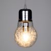 GLOBOSTAR® LAMP 01676 Μοντέρνο Κρεμαστό Φωτιστικό Οροφής με Ντουί 1 x E27 AC 220-240V IP20 - Ασημί & Διάφανο - Μ15 x Π15 x Υ27cm