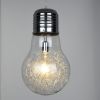 GLOBOSTAR® LAMP 01677 Μοντέρνο Κρεμαστό Φωτιστικό Οροφής με Ντουί 1 x E27 AC 220-240V IP20 - Ασημί & Διάφανο - Μ30 x Π30 x Υ52cm