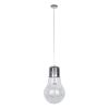GLOBOSTAR® LAMP 01677 Μοντέρνο Κρεμαστό Φωτιστικό Οροφής με Ντουί 1 x E27 AC 220-240V IP20 - Ασημί & Διάφανο - Μ30 x Π30 x Υ52cm