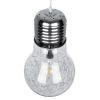 GLOBOSTAR® LAMP 01677 Μοντέρνο Κρεμαστό Φωτιστικό Οροφής με Ντουί 1 x E27 AC 220-240V IP20 - Ασημί & Διάφανο - Μ30 x Π30 x Υ52cm