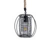 GLOBOSTAR® ORVAL 01689 Μοντέρνο Κρεμαστό Φωτιστικό Οροφής με Ντουί 1 x E27 AC 220-240V IP20 - Μαύρο & Μπεζ - Μ20 x Π20 x Υ20cm