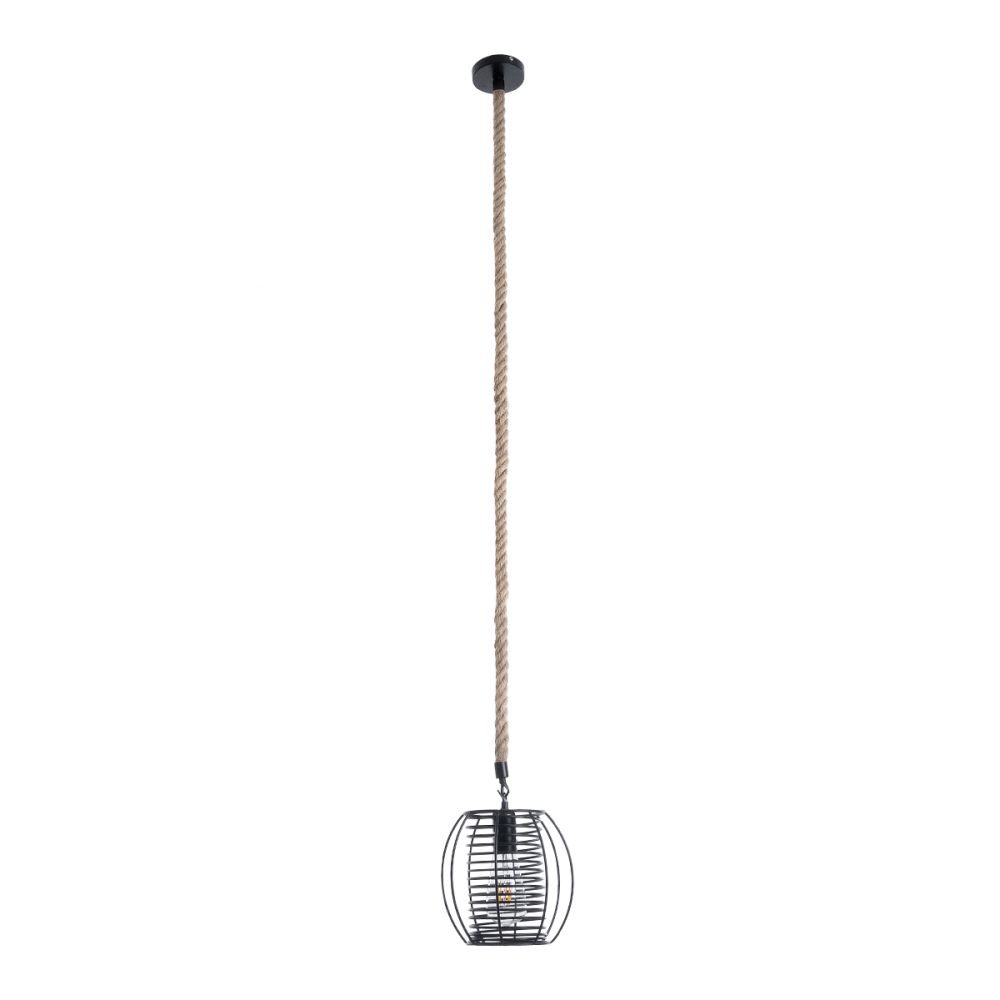 GLOBOSTAR® ORVAL 01689 Μοντέρνο Κρεμαστό Φωτιστικό Οροφής με Ντουί 1 x E27 AC 220-240V IP20 - Μαύρο & Μπεζ - Μ20 x Π20 x Υ20cm
