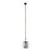 GLOBOSTAR® ORVAL 01689 Μοντέρνο Κρεμαστό Φωτιστικό Οροφής με Ντουί 1 x E27 AC 220-240V IP20 - Μαύρο & Μπεζ - Μ20 x Π20 x Υ20cm