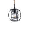 GLOBOSTAR® ORVAL 01689 Μοντέρνο Κρεμαστό Φωτιστικό Οροφής με Ντουί 1 x E27 AC 220-240V IP20 - Μαύρο & Μπεζ - Μ20 x Π20 x Υ20cm