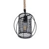 GLOBOSTAR® ORVAL 01689 Μοντέρνο Κρεμαστό Φωτιστικό Οροφής με Ντουί 1 x E27 AC 220-240V IP20 - Μαύρο & Μπεζ - Μ20 x Π20 x Υ20cm