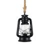 GLOBOSTAR® BARBAROSSA 01704 Vintage Κρεμαστό Φωτιστικό Οροφής με Ντουί 1 x E27 AC 220-240V IP20 - Μαύρο - Μ18 x Π18 x Υ28cm