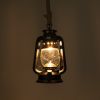 GLOBOSTAR® BARBAROSSA 01704 Vintage Κρεμαστό Φωτιστικό Οροφής με Ντουί 1 x E27 AC 220-240V IP20 - Μαύρο - Μ18 x Π18 x Υ28cm