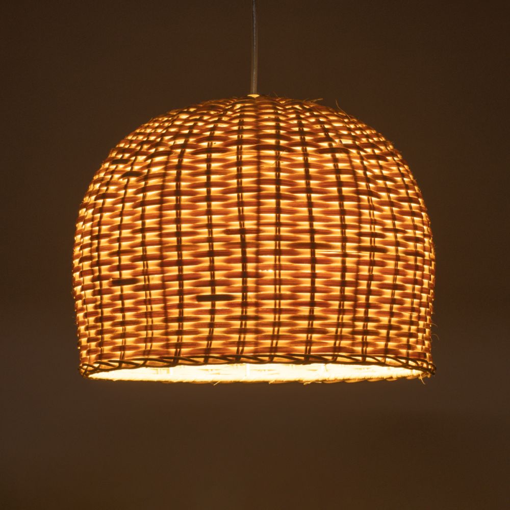 GLOBOSTAR® BERMUDA 01708 Boho Κρεμαστό Φωτιστικό Οροφής με Ντουί 1 x E27 AC 220-240V IP20 - Μπεζ - Μ31 x Π31 x Y22cm