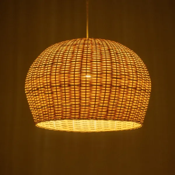 GLOBOSTAR® BERMUDA 01709 Boho Κρεμαστό Φωτιστικό Οροφής με Ντουί 1 x E27 AC 220-240V IP20 - Μπεζ - Μ50 x Π50 x Y34cm