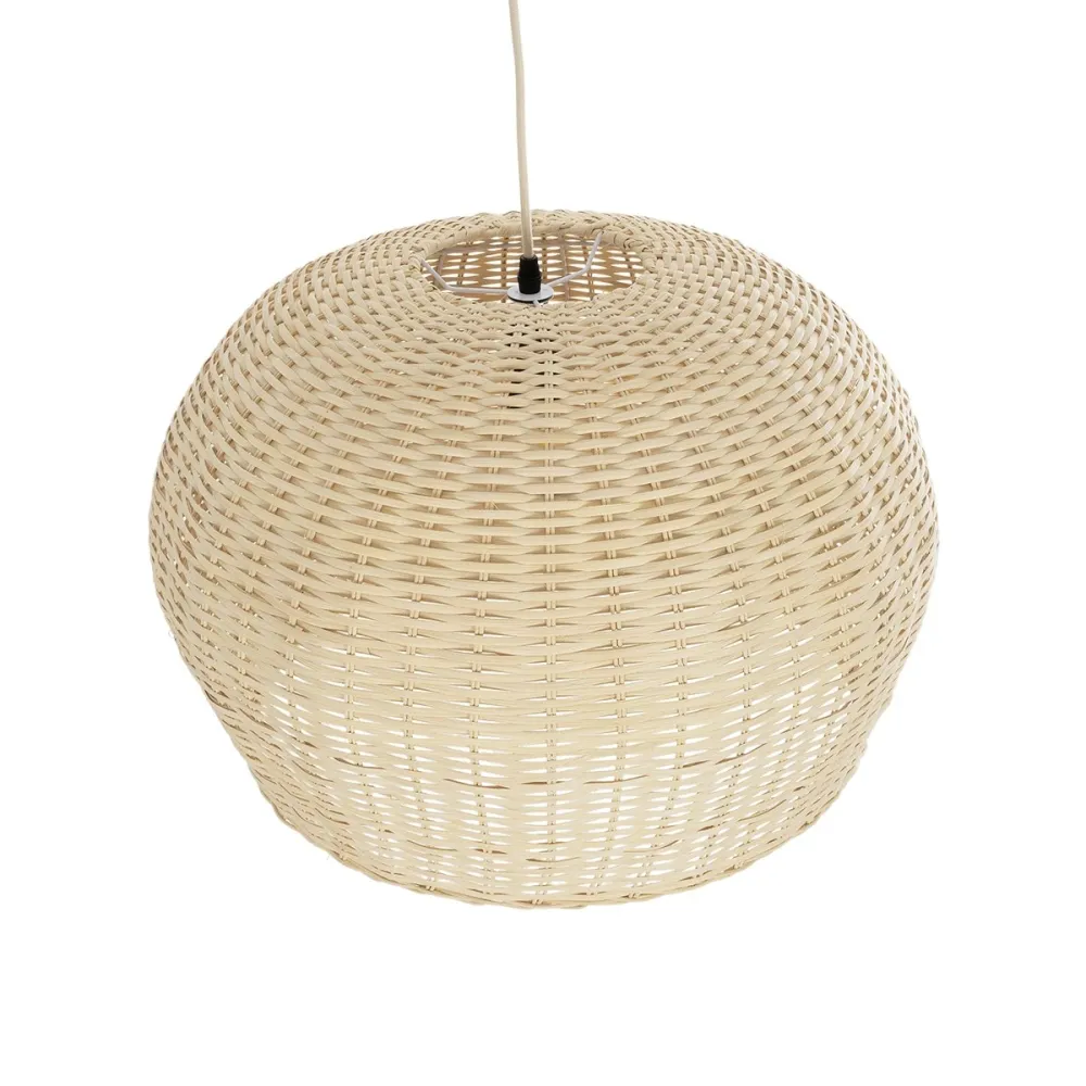 GLOBOSTAR® BERMUDA 01709 Boho Κρεμαστό Φωτιστικό Οροφής με Ντουί 1 x E27 AC 220-240V IP20 - Μπεζ - Μ55 x Π55 x Y26cm