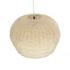 GLOBOSTAR® BERMUDA 01709 Boho Κρεμαστό Φωτιστικό Οροφής με Ντουί 1 x E27 AC 220-240V IP20 - Μπεζ - Μ55 x Π55 x Y26cm