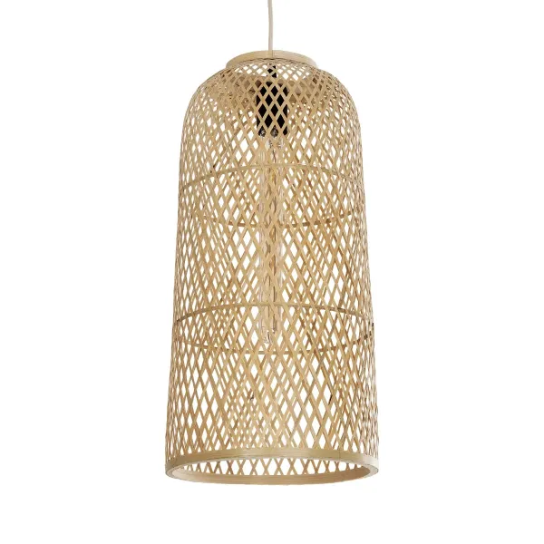 GLOBOSTAR® CALERO 01710 Boho Κρεμαστό Φωτιστικό Οροφής με Ντουί 1 x E27 AC 220-240V IP20 - Μπεζ - Μ25 x Π25 x Υ50cm