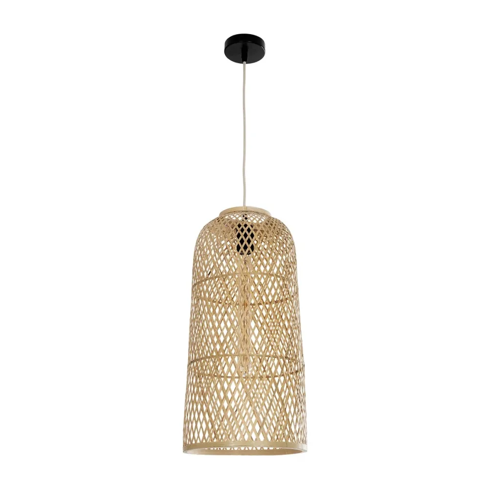 GLOBOSTAR® CALERO 01710 Boho Κρεμαστό Φωτιστικό Οροφής με Ντουί 1 x E27 AC 220-240V IP20 - Μπεζ - Μ25 x Π25 x Υ50cm