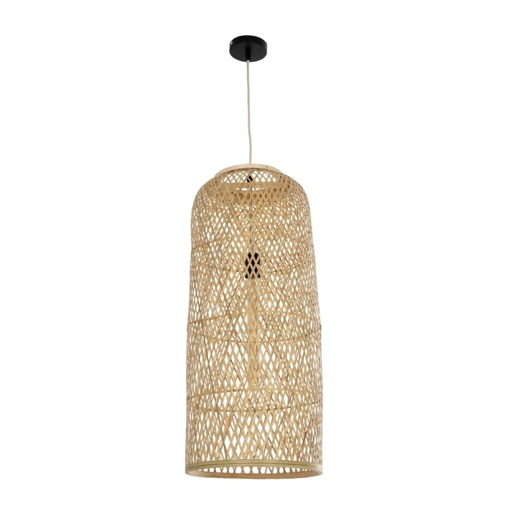 GLOBOSTAR® CALERO 01711 Boho Κρεμαστό Φωτιστικό Οροφής με Ντουί 1 x E27 AC 220-240V IP20 - Μπεζ - Μ30 x Π30 x Υ70cm