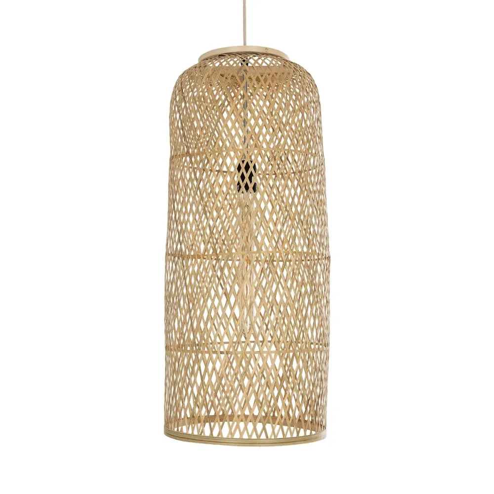 GLOBOSTAR® CALERO 01711 Boho Κρεμαστό Φωτιστικό Οροφής με Ντουί 1 x E27 AC 220-240V IP20 - Μπεζ - Μ30 x Π30 x Υ70cm