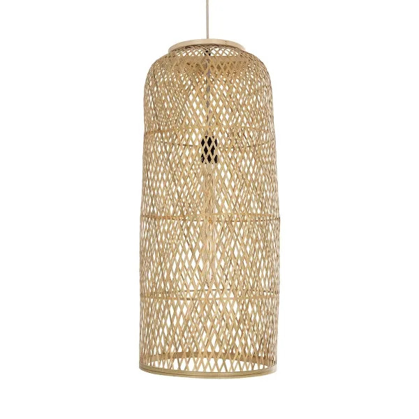 GLOBOSTAR® CALERO 01711 Boho Κρεμαστό Φωτιστικό Οροφής με Ντουί 1 x E27 AC 220-240V IP20 - Μπεζ - Μ30 x Π30 x Υ70cm