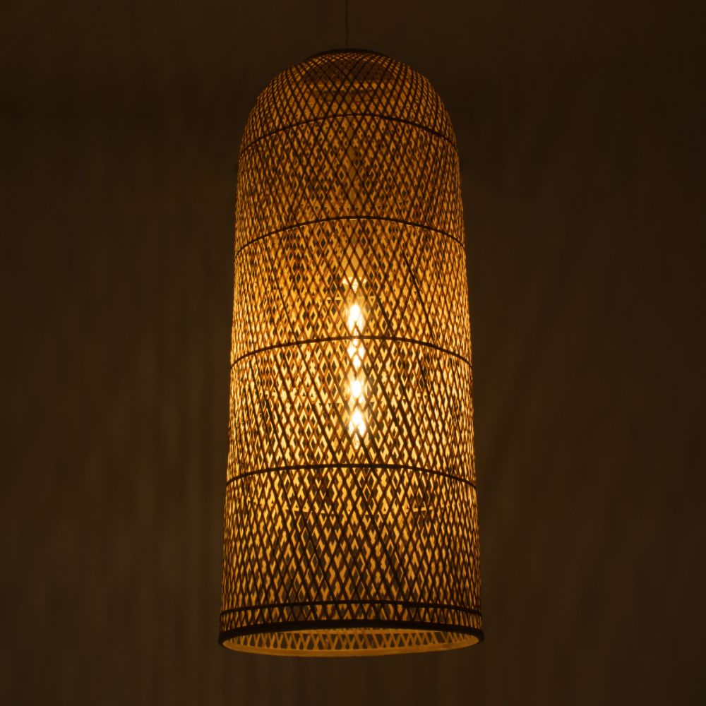GLOBOSTAR® CALERO 01712 Boho Κρεμαστό Φωτιστικό Οροφής με Ντουί 1 x E27 AC 220-240V IP20 - Μπεζ - Μ40 x Π40 x Υ90cm