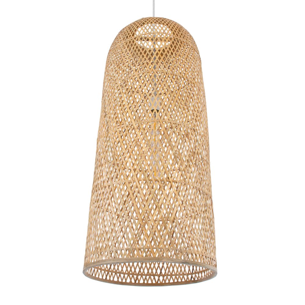 GLOBOSTAR® CALERO 01712 Boho Κρεμαστό Φωτιστικό Οροφής με Ντουί 1 x E27 AC 220-240V IP20 - Μπεζ - Μ40 x Π40 x Υ90cm