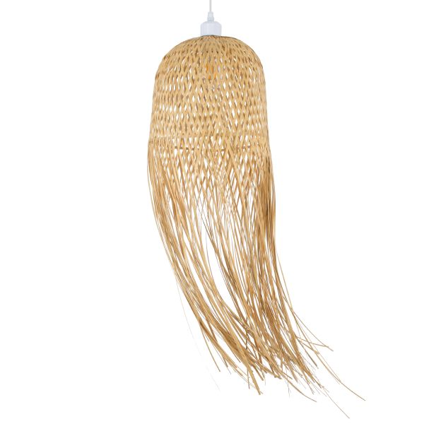 GLOBOSTAR® MANILA 01713 Boho Κρεμαστό Φωτιστικό Οροφής με Ντουί 1 x E27 AC 220-240V IP20 - Μπεζ - Μ25 x Π25 x Υ60cm