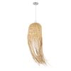 GLOBOSTAR® MANILA 01713 Boho Κρεμαστό Φωτιστικό Οροφής με Ντουί 1 x E27 AC 220-240V IP20 - Μπεζ - Μ25 x Π25 x Υ60cm