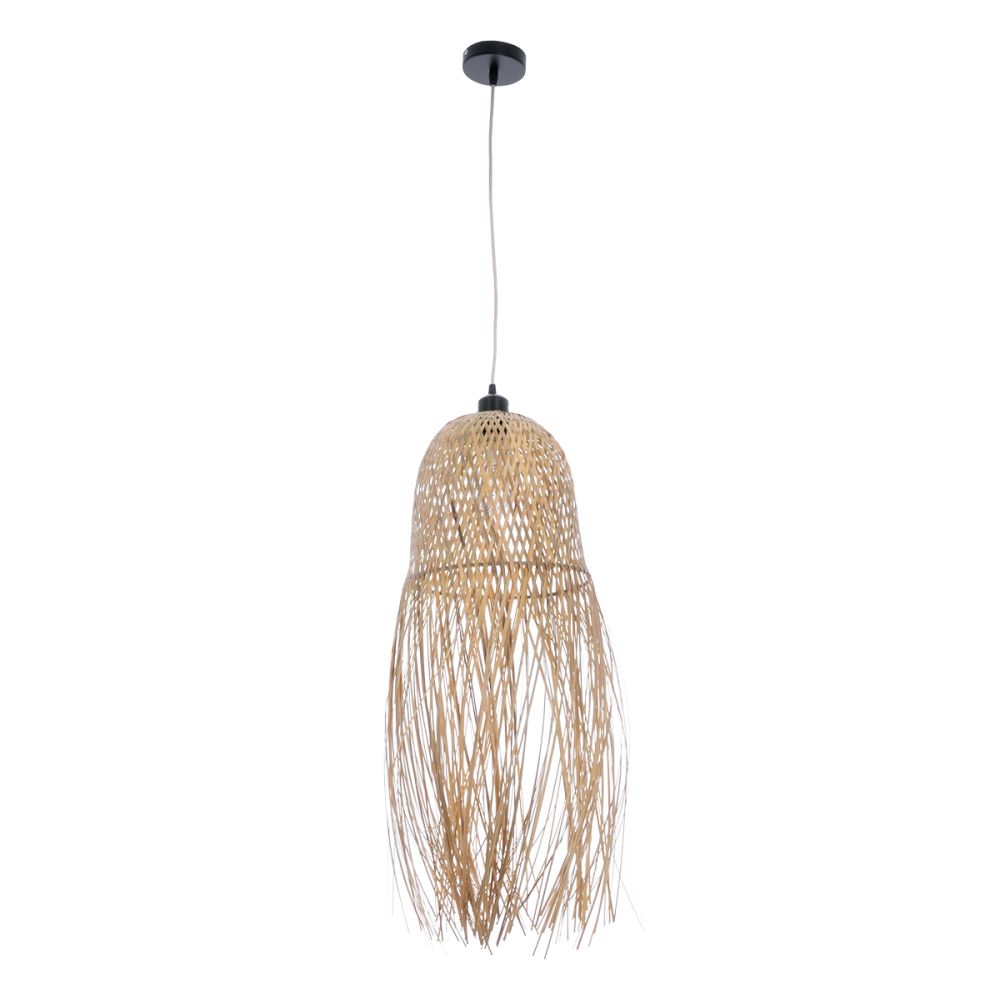 GLOBOSTAR® MANILA 01713 Boho Κρεμαστό Φωτιστικό Οροφής με Ντουί 1 x E27 AC 220-240V IP20 - Μπεζ - Μ25 x Π25 x Υ60cm