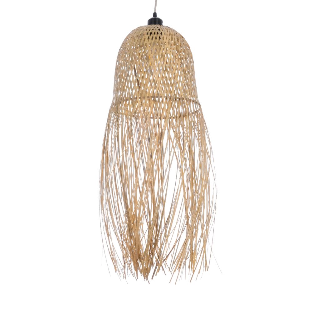 GLOBOSTAR® MANILA 01713 Boho Κρεμαστό Φωτιστικό Οροφής με Ντουί 1 x E27 AC 220-240V IP20 - Μπεζ - Μ25 x Π25 x Υ60cm