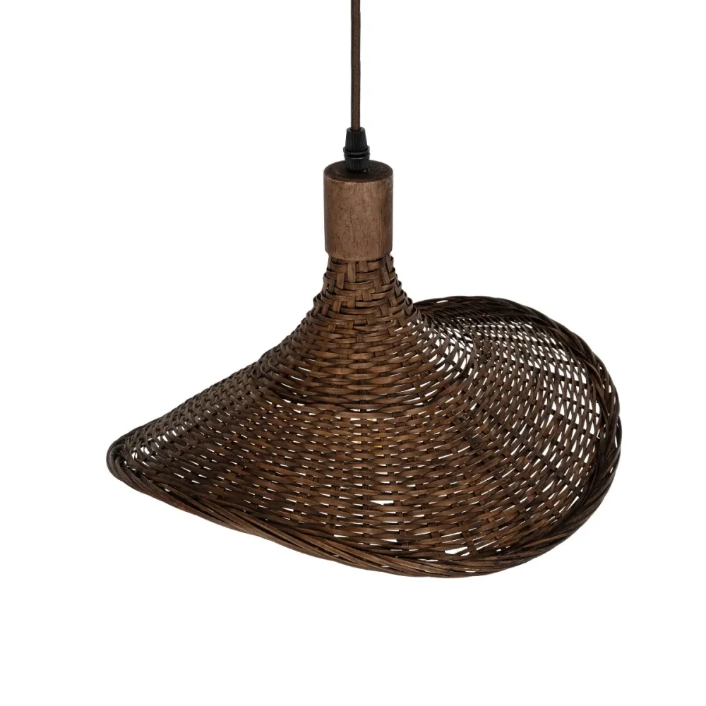GLOBOSTAR® CUBA 01716 Boho Κρεμαστό Φωτιστικό Οροφής με Ντουί 1 x E27 AC 220-240V IP20 - Καφέ - Μ33 x Π30 x Υ22cm