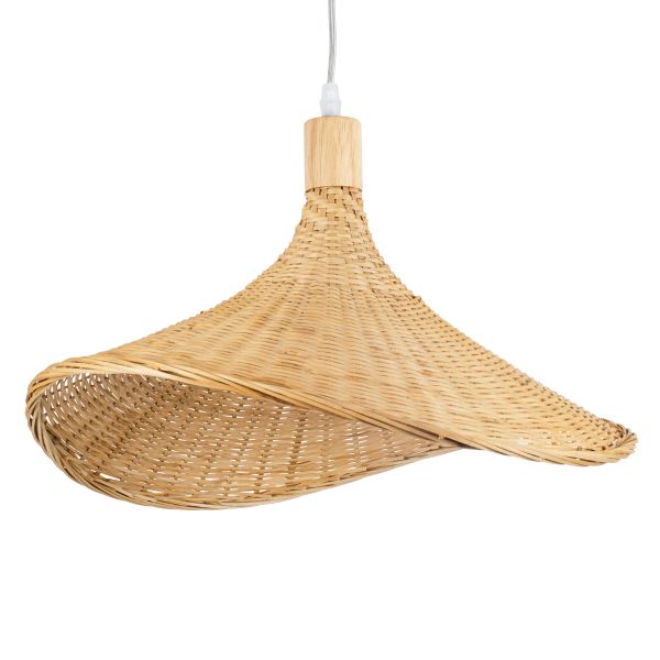 GLOBOSTAR® CUBA 01717 Boho Κρεμαστό Φωτιστικό Οροφής με Ντουί 1 x E27 AC 220-240V IP20 - Μπεζ - Μ43 x Π43 x Υ30cm