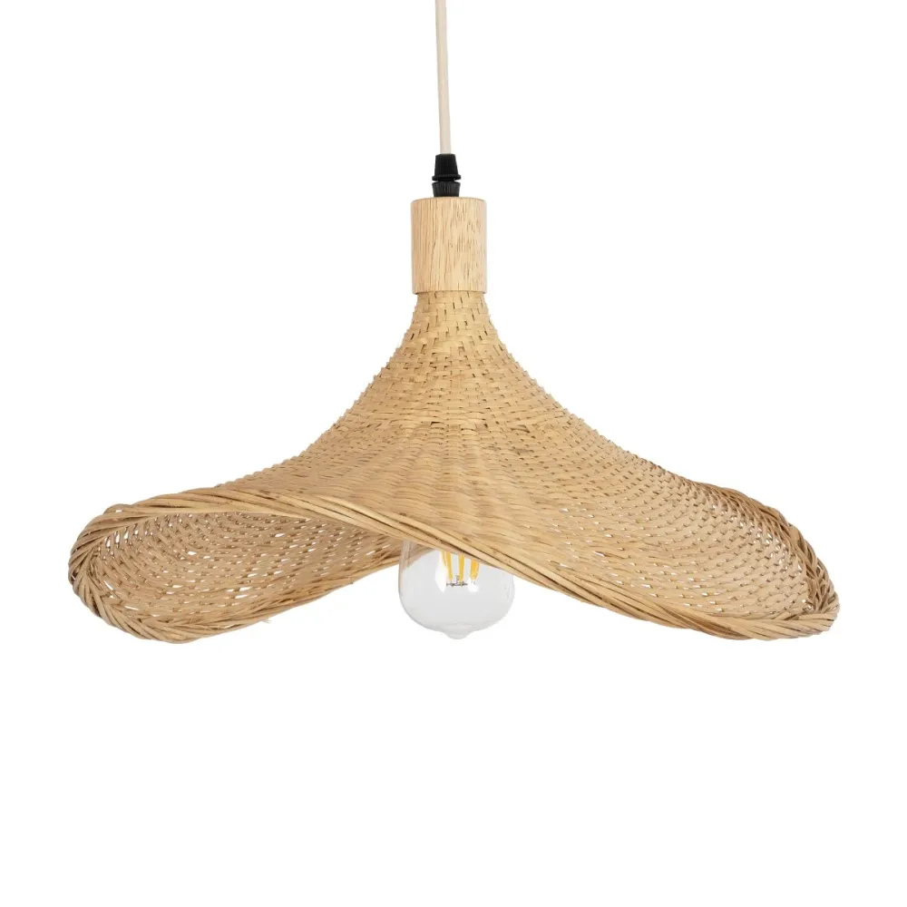 GLOBOSTAR® CUBA 01717 Boho Κρεμαστό Φωτιστικό Οροφής με Ντουί 1 x E27 AC 220-240V IP20 - Μπεζ - Μ43 x Π40 x Υ28cm