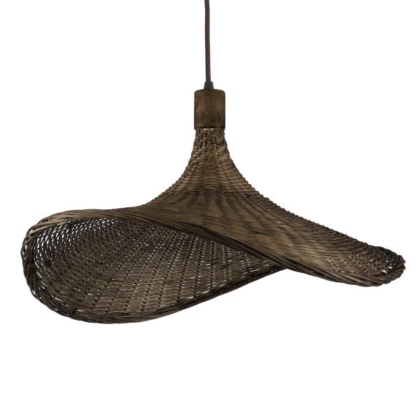 GLOBOSTAR® CUBA 01720 Boho Κρεμαστό Φωτιστικό Οροφής με Ντουί 1 x E27 AC 220-240V IP20 - Καφέ - Μ53 x Π53 x Υ30cm