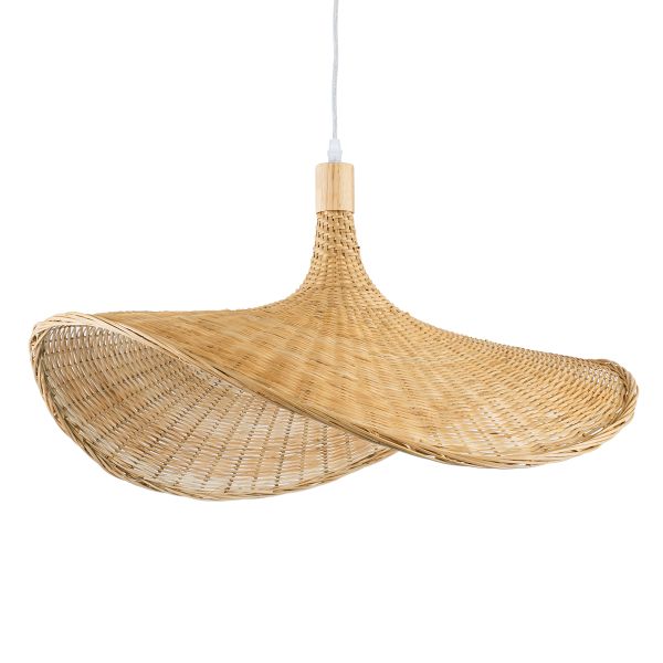 GLOBOSTAR® CUBA 01721 Boho Κρεμαστό Φωτιστικό Οροφής με Ντουί 1 x E27 AC 220-240V IP20 - Μπεζ - Μ63 x Π63 x Υ32cm