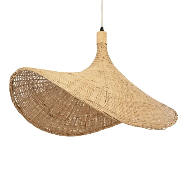 GLOBOSTAR® CUBA 01721 Boho Κρεμαστό Φωτιστικό Οροφής με Ντουί 1 x E27 AC 220-240V IP20 - Μπεζ - Μ63 x Π63 x Υ32cm