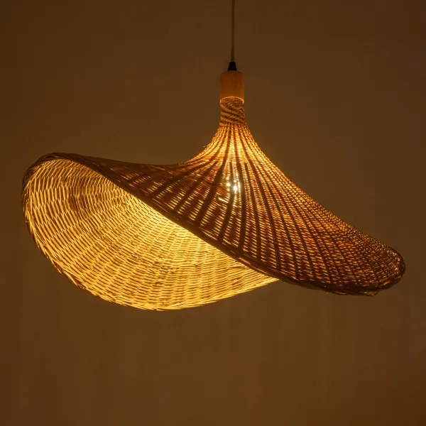 GLOBOSTAR® CUBA 01721 Boho Κρεμαστό Φωτιστικό Οροφής με Ντουί 1 x E27 AC 220-240V IP20 - Μπεζ - Μ63 x Π63 x Υ32cm