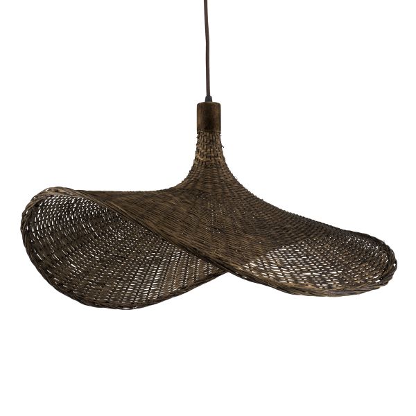 GLOBOSTAR® CUBA 01722 Boho Κρεμαστό Φωτιστικό Οροφής με Ντουί 1 x E27 AC 220-240V IP20 - Καφέ - Μ63 x Π63 x Υ32cm