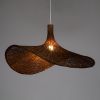 GLOBOSTAR® CUBA 01722 Boho Κρεμαστό Φωτιστικό Οροφής με Ντουί 1 x E27 AC 220-240V IP20 - Καφέ - Μ63 x Π63 x Υ32cm