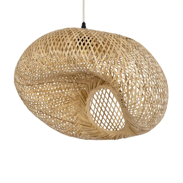 GLOBOSTAR® CARIBBEAN 01723 Boho Κρεμαστό Φωτιστικό Οροφής με Ντουί 1 x E27 AC 220-240V IP20 - Μπεζ - Μ45 x Π45 x Υ24cm