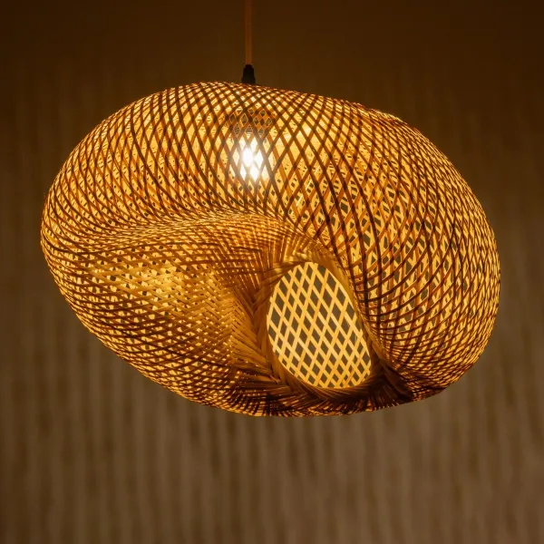 GLOBOSTAR® CARIBBEAN 01723 Boho Κρεμαστό Φωτιστικό Οροφής με Ντουί 1 x E27 AC 220-240V IP20 - Μπεζ - Μ45 x Π45 x Υ24cm