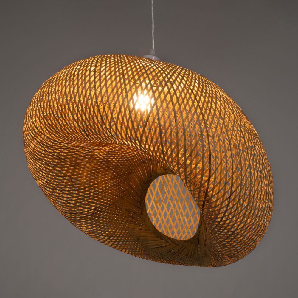 GLOBOSTAR® CARIBBEAN 01724 Boho Κρεμαστό Φωτιστικό Οροφής με Ντουί 1 x E27 AC 220-240V IP20 - Μπεζ - Μ60 x Π60 x Υ38cm