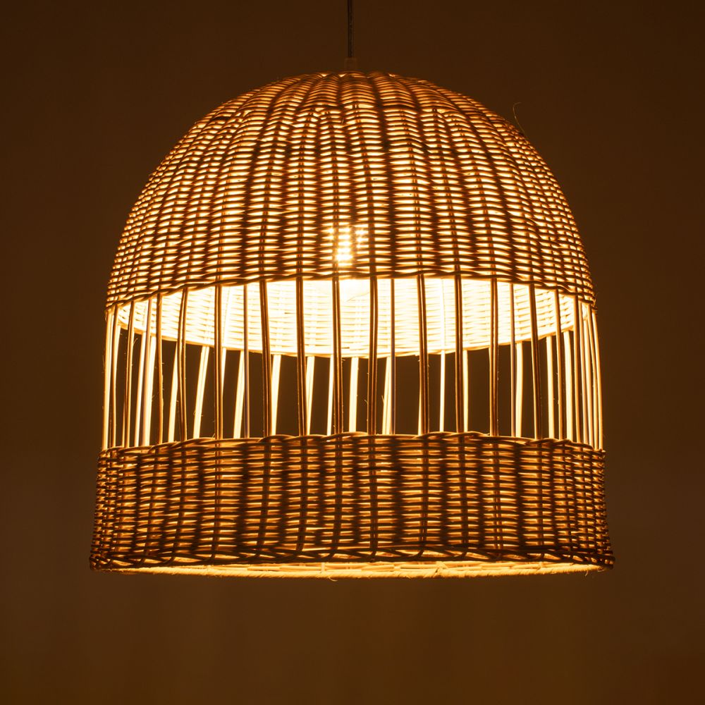 GLOBOSTAR® LUCIA 01725 Boho Κρεμαστό Φωτιστικό Οροφής με Ντουί 1 x E27 AC 220-240V IP20 - Μπεζ - Μ40 x Π40 x Y34cm