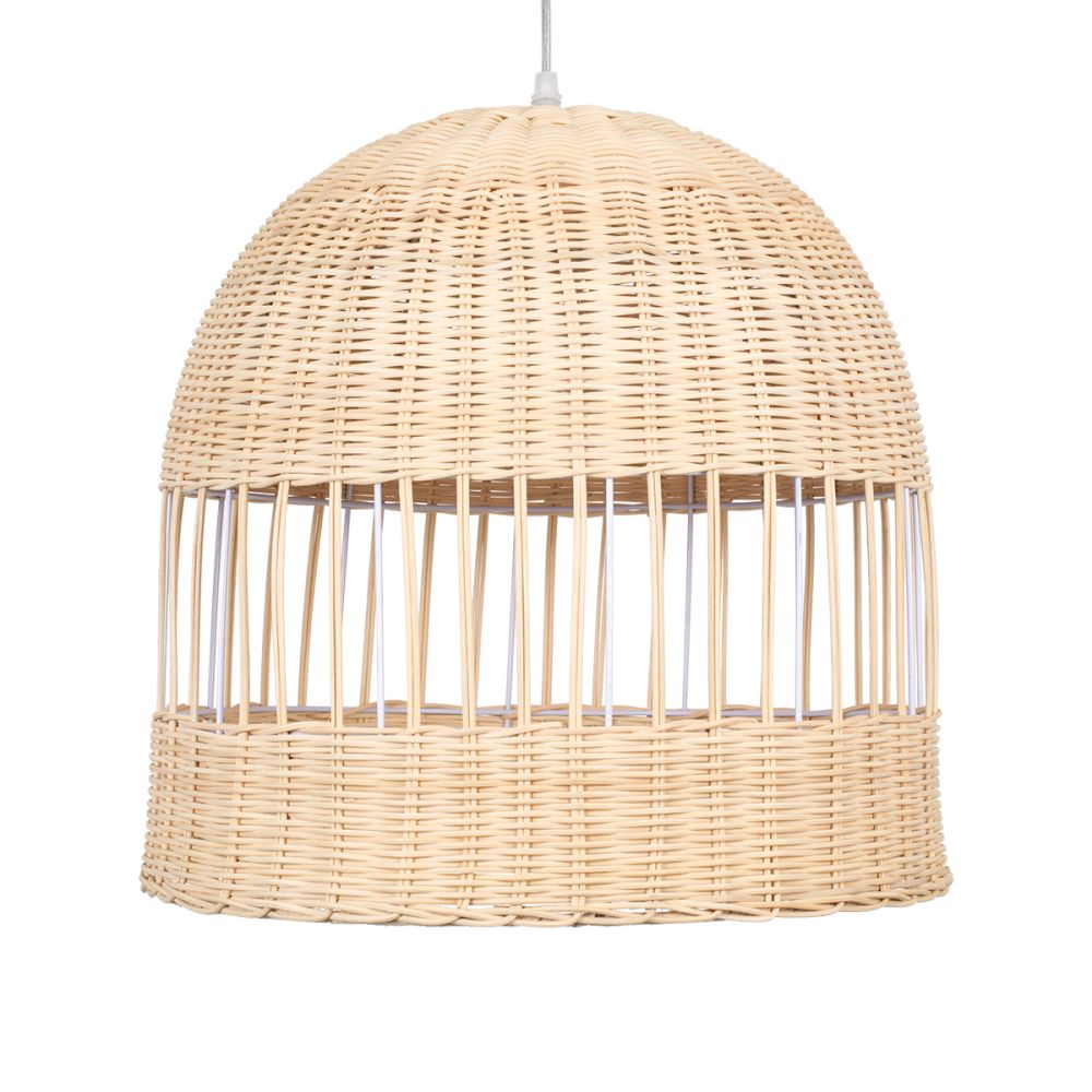 GLOBOSTAR® LUCIA 01725 Boho Κρεμαστό Φωτιστικό Οροφής με Ντουί 1 x E27 AC 220-240V IP20 - Μπεζ - Μ40 x Π40 x Y34cm