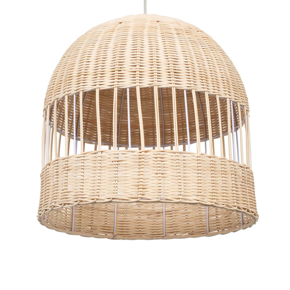 GLOBOSTAR® LUCIA 01725 Boho Κρεμαστό Φωτιστικό Οροφής με Ντουί 1 x E27 AC 220-240V IP20 - Μπεζ - Μ40 x Π40 x Y34cm