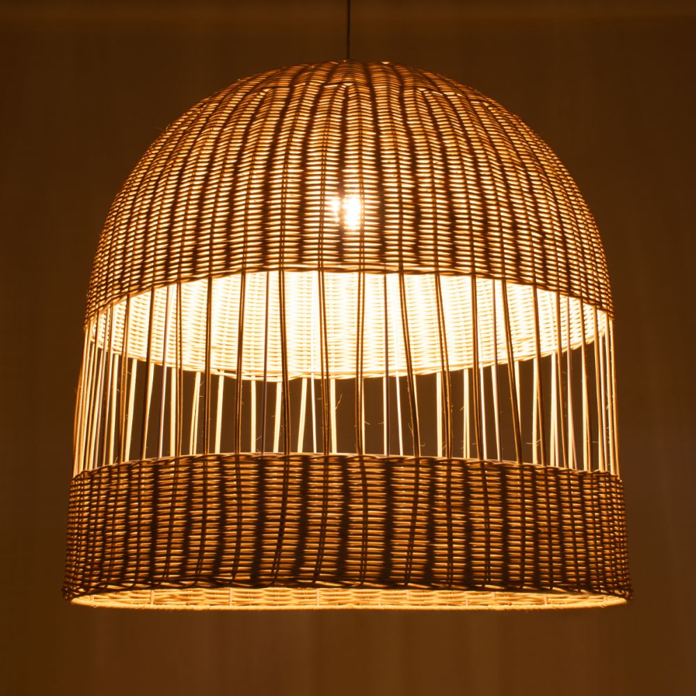 GLOBOSTAR® LUCIA 01726 Boho Κρεμαστό Φωτιστικό Οροφής με Ντουί 1 x E27 AC 220-240V IP20 - Μπεζ - Μ60 x Π60 x Y60cm