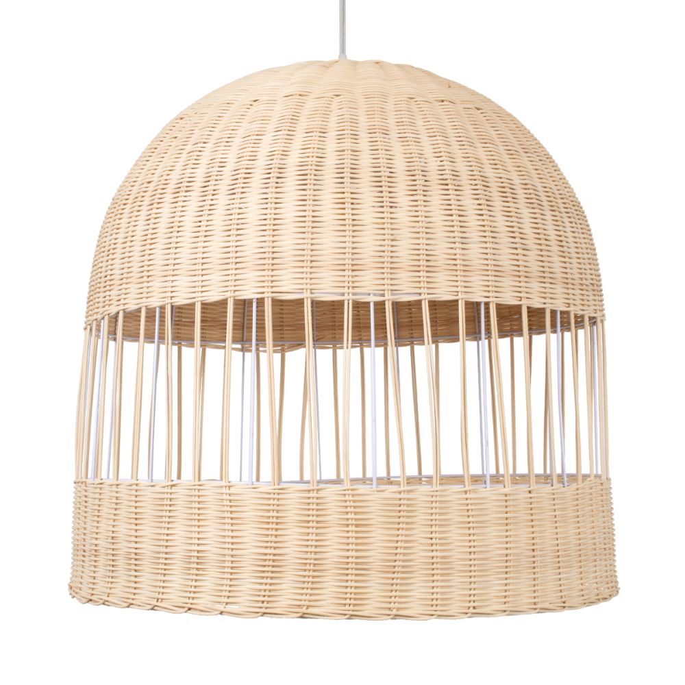 GLOBOSTAR® LUCIA 01726 Boho Κρεμαστό Φωτιστικό Οροφής με Ντουί 1 x E27 AC 220-240V IP20 - Μπεζ - Μ60 x Π60 x Y60cm